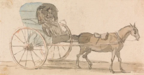 Pony und Kapuzenkutsche